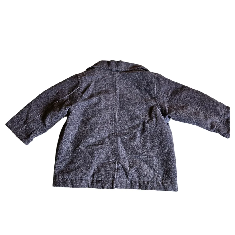 All Mine Double Breasted Peacoat Dress Jacket Zippered Winter Grey Infant 24m